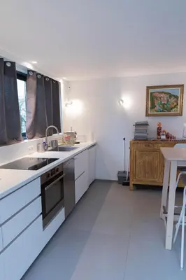 Cuisine ou kitchenette dans l'établissement Oasis de Tranquillité