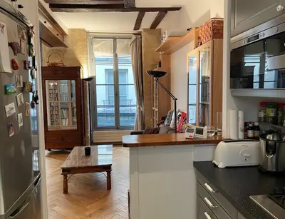 Cuisine ou kitchenette dans l'établissement Beautiful flat Seine River-Saint Michel/Notre-Dame