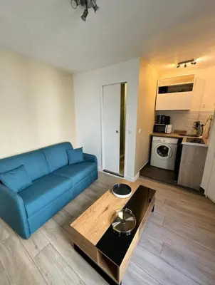 Cuisine ou kitchenette dans l'établissement Cosy Appartement Paris Center