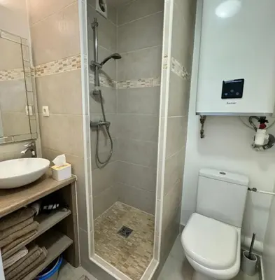 Salle de bains dans l'établissement Cosy Appartement Paris Center