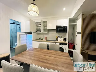 Cuisine ou kitchenette dans l'établissement Urban Flat 178 - Cosy Chic 2 Bedroom Flat in Paris