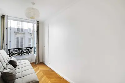 Coin salon dans l'établissement Trendy apartment - 2BR-4P - Saintonge-Le Marais
