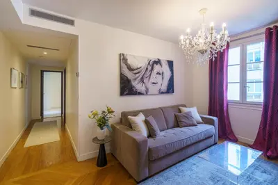Coin salon dans l'établissement Apartments Du Louvre - Le Marais