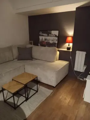 Coin salon dans l'établissement Appartement cosy dans le marais