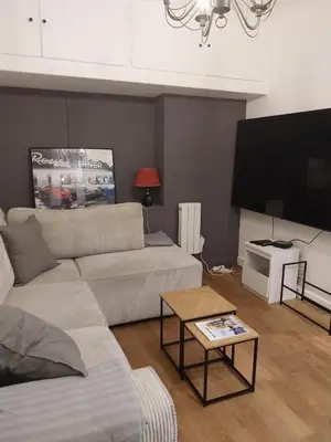 Coin salon dans l'établissement Appartement cosy dans le marais
