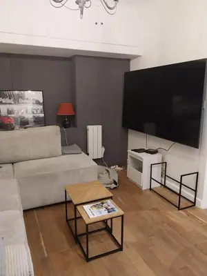 Coin salon dans l'établissement Appartement cosy dans le marais