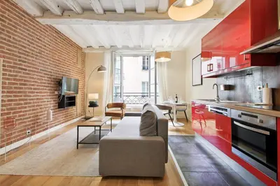 Cuisine ou kitchenette dans l'établissement 256 Suite Rosiers - Superb apartment in Paris.