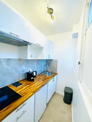 Cuisine ou kitchenette dans l'établissement Le Cocon des Sports - Pleyel - Stade de France