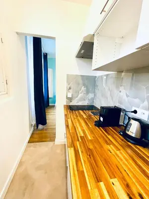 Cuisine ou kitchenette dans l'établissement Le Cocon des Sports - Pleyel - Stade de France
