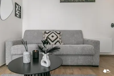 Coin salon dans l'établissement MBA Levallois Splendide Appart - Proche Paris