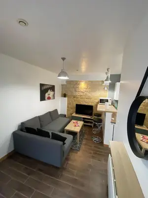 Coin salon dans l'établissement Agréable appartement in Montmartre