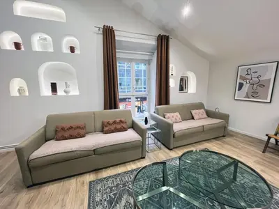 Coin salon dans l'établissement Urban Flat 161 - Sublime 4BDR Luxury Flat in Paris