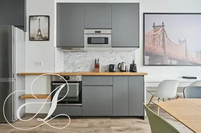 Cuisine ou kitchenette dans l'établissement Roxane, 2 chambres dont une en souplex Paris 14e