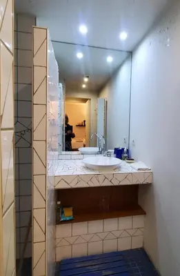 Salle de bains dans l'établissement Une chambre à Paris 20eme avec un petit jardin