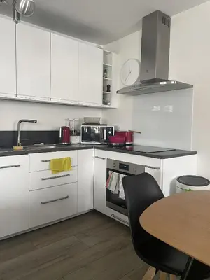 Cuisine ou kitchenette dans l'établissement Chambre suite privée à Boulogne