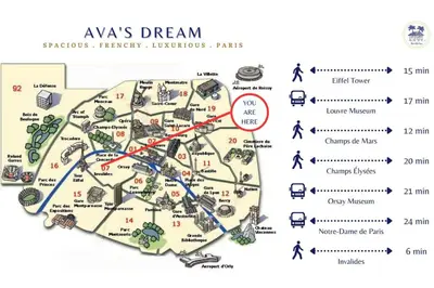 Plan de l'établissement Le Rêve d'Ava - Lumineux & Proche Tour Eiffel by Mon Petit Faré
