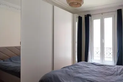 Un ou plusieurs lits dans un hébergement de l'établissement Charming accommodation in Montmartre