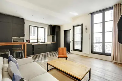 Coin salon dans l'établissement Pick A Flat's Apartment in Le Marais - Rue Sainte Croix de la Bretonnerie