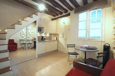 Cuisine ou kitchenette dans l'établissement Louvre Parisian Duplex