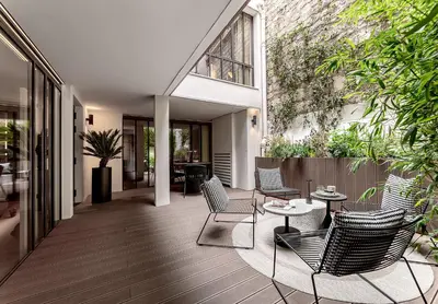 Jardin de l'établissement Luxury Residence in old Marais, 3 BR, Patio, Sauna, Fitness Room, AC