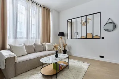 Coin salon dans l'établissement Apartment Center of Paris Bastille by Studioprestige