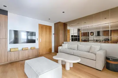 Cuisine ou kitchenette dans l'établissement Appartement Design au coeur du Sentier