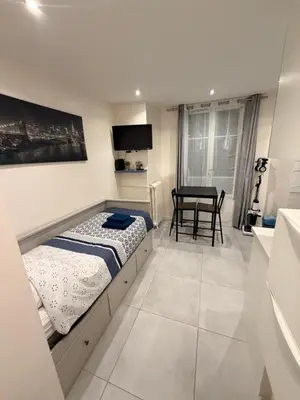 Un ou plusieurs lits dans un hébergement de l'établissement Appartement Métro Plateau de Vanves - Malakoff