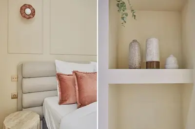 Un ou plusieurs lits dans un hébergement de l'établissement Apartment 3 bedrooms Center of Paris by Studio Prestige