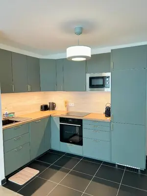 Cuisine ou kitchenette dans l'établissement Appartement moderne & spacieux avec parking Paris