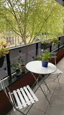 Balcon ou terrasse dans l'établissement Cosy and Spacious appartement near metro line 4 & RER B