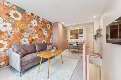 Coin salon dans l'établissement Appartement élégant -Roquette -6pers