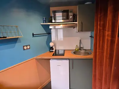 Cuisine ou kitchenette dans l'établissement 4D- Studio neuf/cosy proche Paris/Parc des expositions
