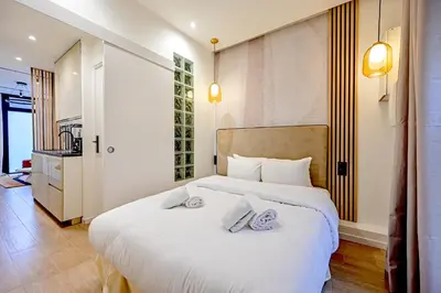 Un ou plusieurs lits dans un hébergement de l'établissement Relax in a Stylish Flat in Montmartre
