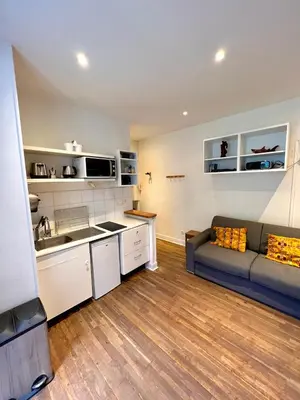 Cuisine ou kitchenette dans l'établissement Charming Montmartre Studio