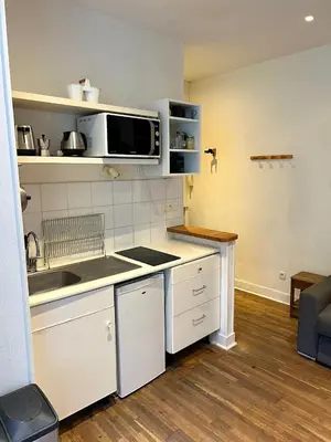 Cuisine ou kitchenette dans l'établissement Charming Montmartre Studio