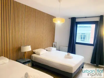 Un ou plusieurs lits dans un hébergement de l'établissement Urban Flat 167 - Luxury 1 Bedroom Flat in Paris