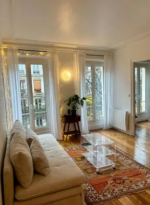 Coin salon dans l'établissement Cosy appartement Montmartre