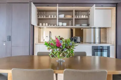 Cuisine ou kitchenette dans l'établissement Haussman Palace Appartment