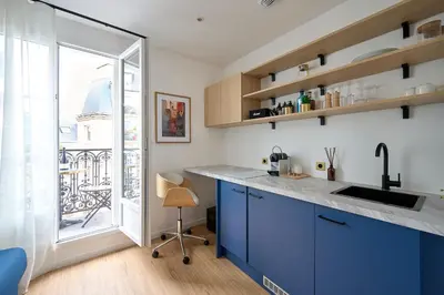 Cuisine ou kitchenette dans l'établissement Studio Épinettes