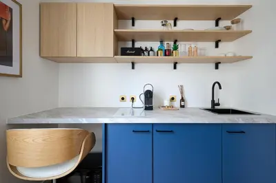 Cuisine ou kitchenette dans l'établissement Studio Épinettes
