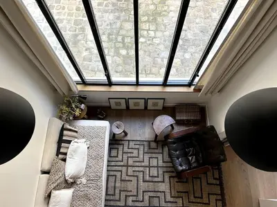 Coin salon dans l'établissement Elegant loft-duplex pour 2/3 personnes