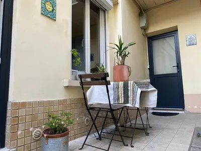 Balcon ou terrasse dans l'établissement Charmant studio avec extérieur Paris 13