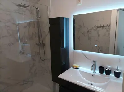 Salle de bains dans l'établissement Sublime appartement au coeur de la Défense