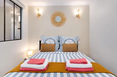 Un ou plusieurs lits dans un hébergement de l'établissement Appartement 2 pièces Boulogne Roland Garros