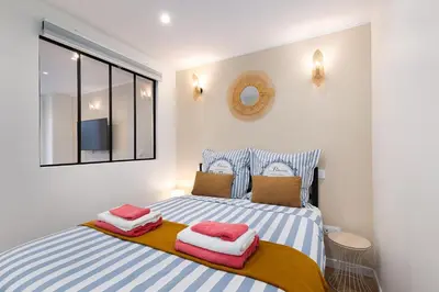 Un ou plusieurs lits dans un hébergement de l'établissement Appartement 2 pièces Boulogne Roland Garros