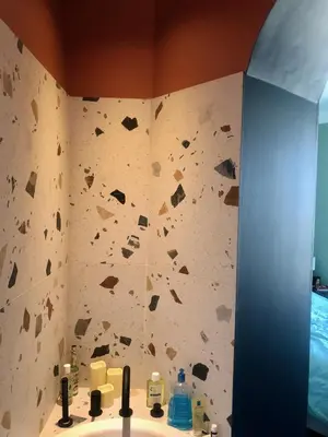 Salle de bains dans l'établissement Charmant appartement parisien vue sur Tour Eiffel