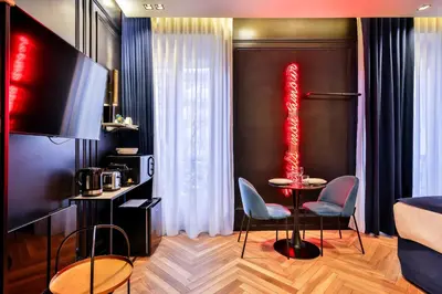 Coin salon dans l'établissement Wonderful private room - 2P - Châtelet