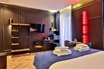 Un ou plusieurs lits dans un hébergement de l'établissement Wonderful private room - 2P - Châtelet