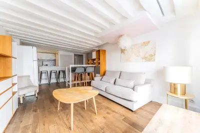 Cuisine ou kitchenette dans l'établissement Charming Flat Montorgueil