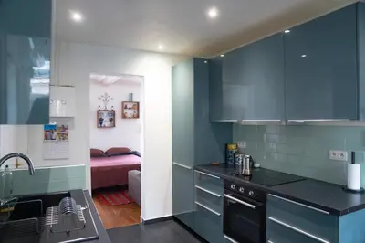 Cuisine ou kitchenette dans l'établissement Chaleureux appartement parisien